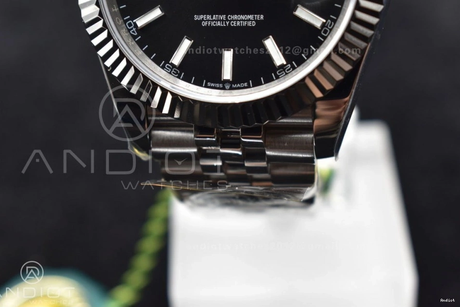 Jubilee Dial 633 Black DateJust Edition 1:1 DIWF Stick 41 904L on Steel 126334 Bracelet WellDesigned SA Best 0818